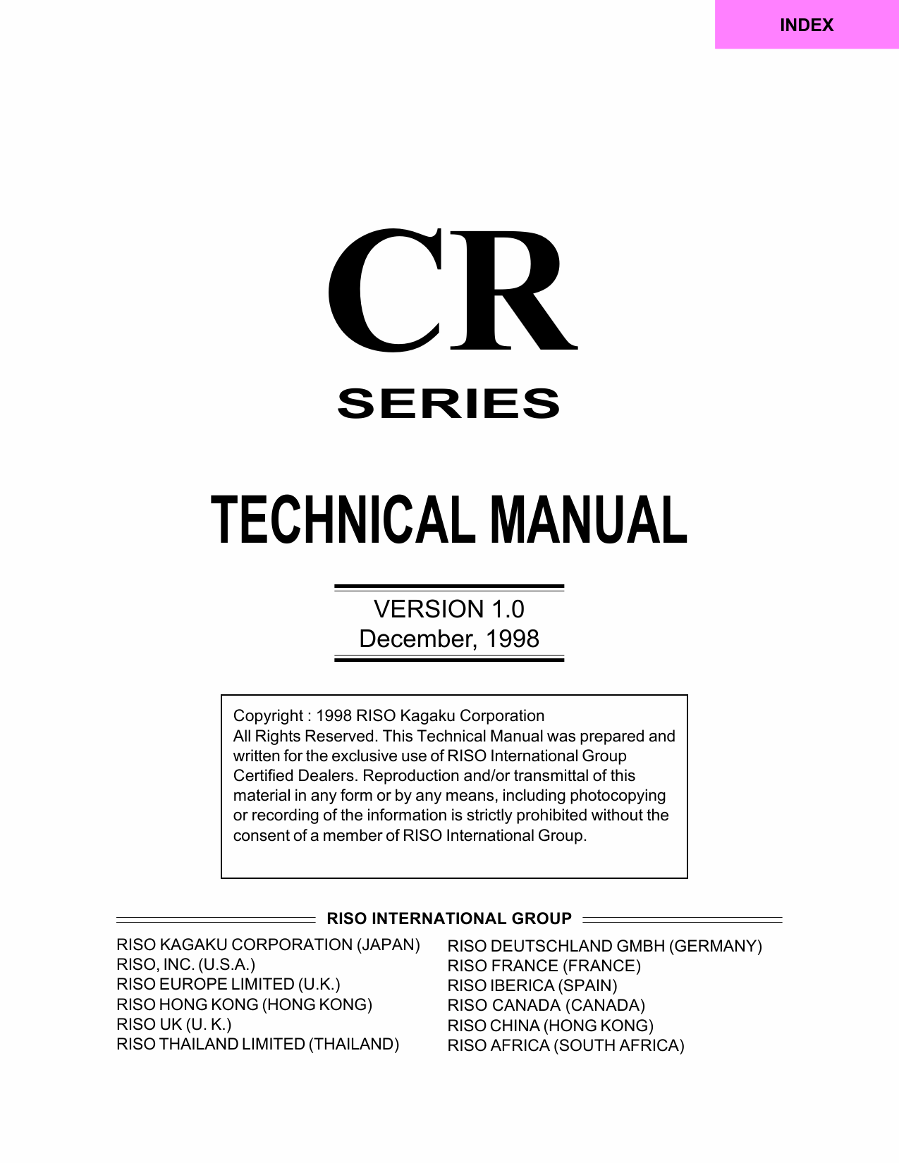 RISO CR 1610 1630 TECHNICAL Service Manual-1